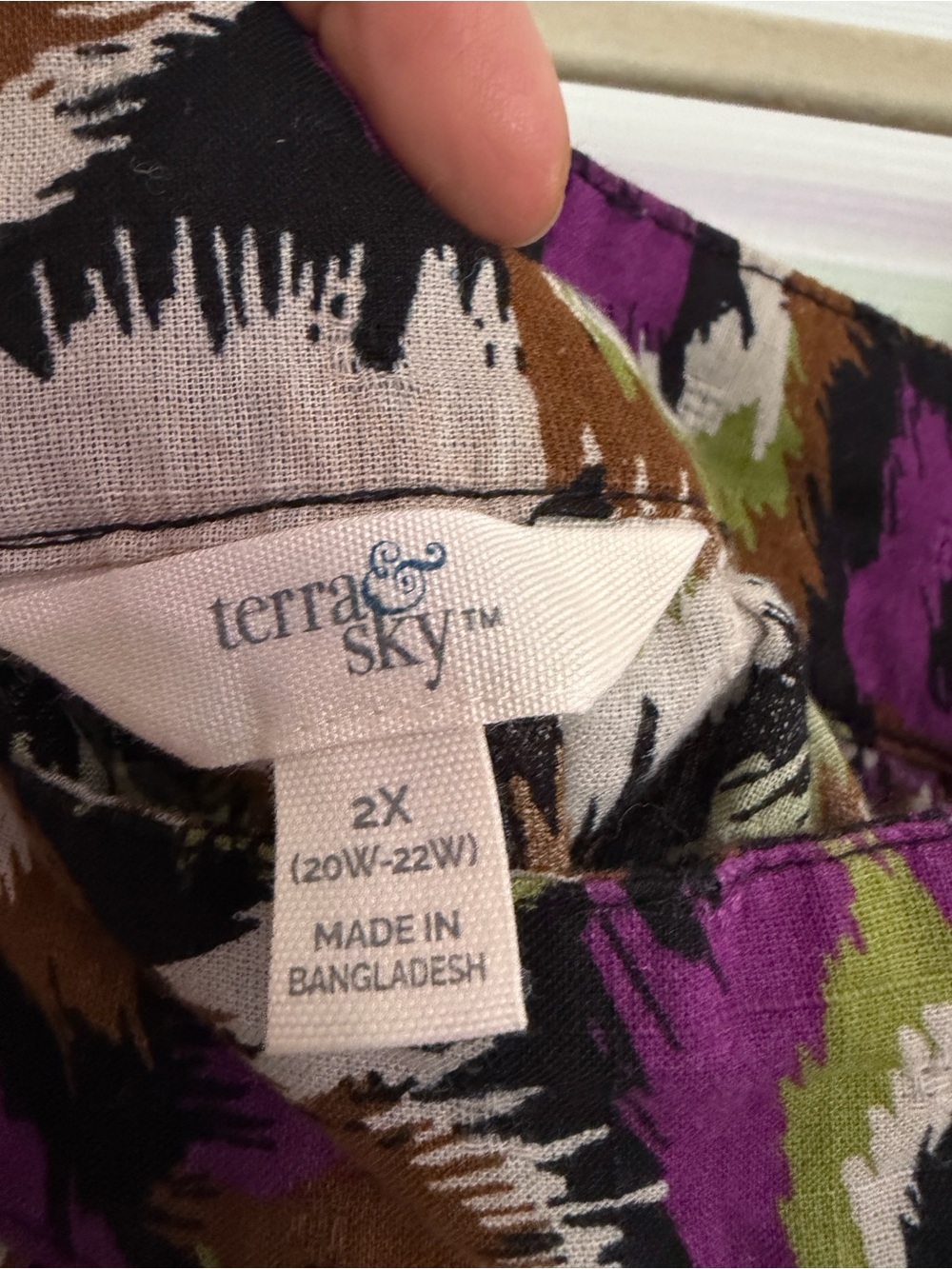 Terra Sky 100% Cotton Boho Hawaiian Fairy Vibe Ruffle Flutter Sleeve 2X - Picture 4 of 9